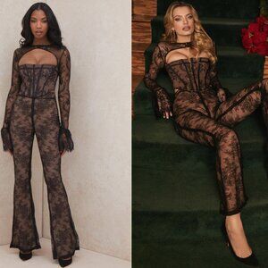 House of CB Ivy Lace Black Pants